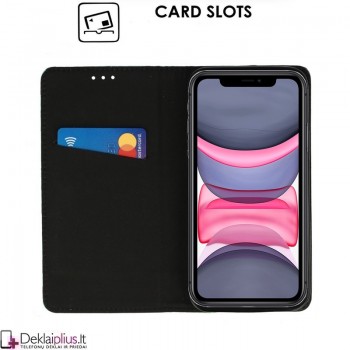 Telone atverčiamas gėlėtas dėklas - juodas su žaliu (Apple Iphone 11) Telone atverčiamas gėlėtas dėklas - juodas su žaliu (Apple Iphone 11)